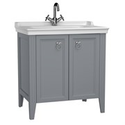 VITRA Тумба с раковиной для ванной Valarte 62154 80 см матовая серая МДФ 62154