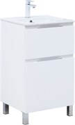 AQUANET Тумба с раковиной Алвита new 50 (Flat) напольная 2 ящ. цв. белый матовый AQUANET-345673