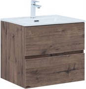 AQUANET Тумба с раковиной Алвита new 60 2 ящ. цв.дуб веллингтон табак AQUANET-335685