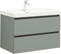 AQUANET Тумба с раковиной Вега 2.0 80 2 ящ. цв.мисти грин (раковина Ирис) AQUANET-344749