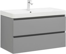 AQUANET Тумба с раковиной Вега 2.0 90 2 ящ. цв.мисти грин (раковина Ирис) AQUANET-344748