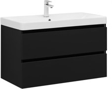 AQUANET Тумба с раковиной Вега 2.0 90 2 ящ. цв.черный (раковина Ирис) AQUANET-344743