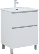 AQUANET Тумба с раковиной Вега 60 напольная белый глянец AQUANET-367333