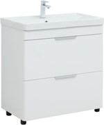 AQUANET Тумба с раковиной Ирис new 80 напольная 2 ящ. цв.белый глянец AQUANET-312429