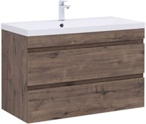 AQUANET Тумба с раковиной Нота new 100 цв.дуб веллингтон табак AQUANET-335878