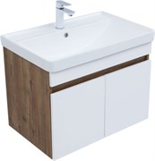 AQUANET Тумба с раковиной Оптима 70 цв. дуб рустикальный/белый сатин AQUANET-345356