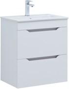AQUANET Тумба с раковиной Практика 60 2 ящ. цв.белый глянец AQUANET-354886