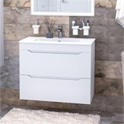 AQUANET Тумба с раковиной Практика 80 2 ящ. цв.белый глянец AQUANET-354887