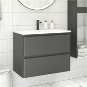 AQUANET Тумба с раковиной Эмбер 105 2 ящ. цв.черный матовый (раковина Urban) AQUANET-332499