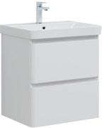 AQUANET Тумба с раковиной Эмбер 60 2 ящ. цв.белый матовый (раковина Luxury) AQUANET-332494