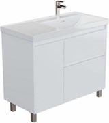 AQUANET Тумба под раковину Nova Lite 2.0 90 напольная, белый глянец, правая AQUANET-346338