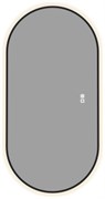 AQUANET Зеркало Контур 500х1000 LED TX овал, антипар, черный AQUANET-367656