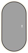 AQUANET Зеркало Контур 600х1200 LED TX овал, антипар, черный AQUANET-367657