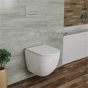 DK Комплект Унитаз подвесной безободковый D&K Matrix DT1396016, 490*370*360мм, сиденье микролифт, белый+Инсталляция рамная скрытого монтажа D&K DI8055119, 550*100*1190мм, для подвесного унитаза, универсальная+Клавиша смыва D&K Rhein.Marx DB1399016, белый DS1391607