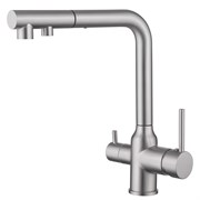 ABBER Смеситель Emotion AF8814SP для кухни с подключением фильтра и выдвижной лейкой, сатин AF8814SP