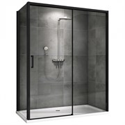 ABBER Komfort Душевой уголок прямоугольный двери раздвижные размер 160x90 см, профиль - черный / стекло - прозрачное AG93160B-S92B