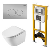 DK Комплект унитаз DT1476516, инсталляция DI8050127, клавиша смыва DB1529002.2 (DS1471604) DS1471604