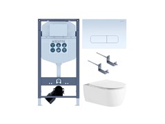 AQUATEK Set ЕВРОПА New-013/023 (рама INS-0000023+крепление KKI-0000002 +кнопка KDI-0000013 + унитаз AQ1106L-00+тонкое сиденье с механиз) Set AQUATEK ЕВРОПА New-013/023