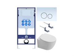 AQUATEK SET СИРИУС KDI-015 (рама INS-0000012 +крепёжKKI-0000002 + клавиша KDI-0000015 + унитаз AQ1582T-00 СИРИУС TORNADO с тонким сиденьем soft-close) SET AQUATEK СИРИУС KDI-015 4в1