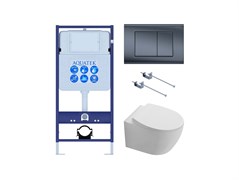 AQUATEK SET СИРИУС KDI-033 (рама INS-0000012 +крепёж KKI-0000001 + клавиша KDI-0000033 + унитаз AQ1582T-00 СИРИУС TORNADO с тонким сиденьем soft-close) SET AQUATEK СИРИУС KDI-033 4в1