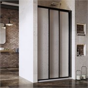 RAVAK Душевые двери раздвижные ASDP3-110 198 профиль черный, витраж из полистирола Pearl 00VD03R211