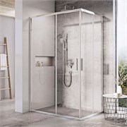 RAVAK Blix Slim Душевой уголок квадратный размер 80x80 см двери раздвижные, профиль - блестящий / стекло - прозрачное X1XM40C00Z1