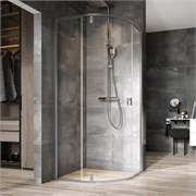 RAVAK Nexty Душевой уголок четверть круга размер 80x80 см двери Распашные, профиль - сатин / стекло - прозрачное 3O644U00Z1