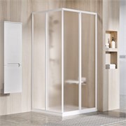 RAVAK Supernova Душевой уголок квадратный размер 90x90 см двери раздвижные, профиль - белый / стекло - матовое 14V701O2ZG