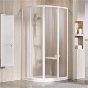 RAVAK Supernova Душевой уголок четверть круга размер 90x90 см двери раздвижные, профиль - белый / стекло - матовое 3117O102ZG