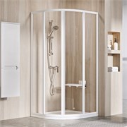 RAVAK Supernova Душевой уголок четверть круга размер 90x90 см двери раздвижные, профиль - белый / стекло - прозрачное 3117O102Z1