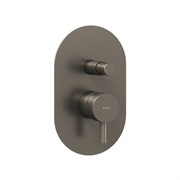 RAVAK Смеситель скрытого монтажа Espirit ES 061.20GB.O2, с автоматическим выключателем, брашированный графит X070321
