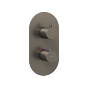 RAVAK Смеситель скрытого монтажа термостатический Espirit ES 063.20GB.O2.RB07C, с переключателем ванна/душ, для R-box, брашированный графит X070323
