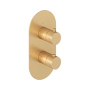 RAVAK Смеситель скрытого монтажа термостатический Espirit ES 063.60RGB.O2.RB07C, с переключателем ванна/душ, для R-box, брашированное розовое золото X070360