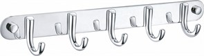 WONZON &amp; WOGHAND Вешалка с 5 крючками для ванной , Хром (WW-9384-5) WW-9384-5