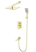 WONZON &amp; WOGHAND Душевая система встраиваемая CUBE, Брашированное золото (WW-88939016-BG) WW-88939016-BG