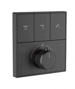 WONZON &amp; WOGHAND Панель встраиваемого термостатического смесителя на 3 потребителя , Темный графит (WW-INF363A-GM) WW-INF363A-GM