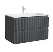 SANCOS Тумба подвесная Сноб Р (Snob R) 790х445х500, c двумя ящиками оснащенными доводчиками, темный антрацит матовый, арт.SNR80MDH SNR80MDH
