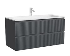 SANCOS Тумба подвесная Сноб Р (Snob R) 995х445х500, c двумя ящиками оснащенными доводчиками, темный антрацит матовый, арт.SNR100MDH SNR100MDH
