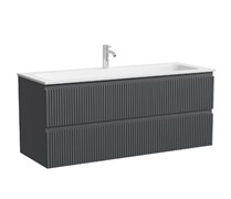 SANCOS Тумба подвесная Сноб Р (Snob R) 1195х445х500, c двумя ящиками оснащенными доводчиками, темный антрацит матовый, арт.SNR120MDH SNR120MDH