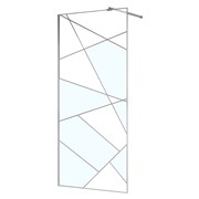 AZARIO Душевая перегородка Валк-ин 1000x1950 в рамке, графический принт, толщина стекла 8 мм, профиль хром (AZ-271-100-CH-CGP) AZ-271-100-CH-CGP
