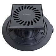 AZARIO Душевой трап 125х125 D50 горизонтальный слив, черный матовый (AZ-381 AC) AZ-381 AC