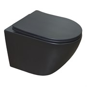 AZARIO Унитаз подвесной Gloria 480х370х360 безободковый, с сиденьем микролифт, чёрный матовый (AZ-2003MB) AZ-2003MB