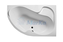 1MARKA Aura Ванна асимметричная, с рамой и панелью, белая, 150x105, правая