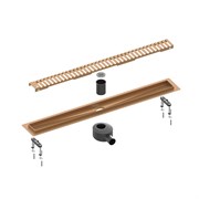 TIMO Душевой лоток Drain System 700 с вставкой "lines", розовое золото (DS230107/19) DS230107/19