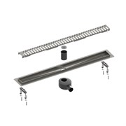 TIMO Душевой лоток Drain System 900 с вставкой "lines", черное золото (DS230109/18) DS230109/18