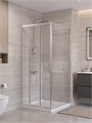 BELBAGNO Uno-195 Душевой уголок квадратный размер 90x90 см, двери раздвижные, профиль - сатин / стекло - прозрачное UNO-195-AF-31-90-C-IN