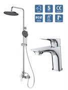BELBAGNO MARINO Комплект для ванной - душевая стойка и смеситель для раковины MARINO-DOCM/LVM-CRM