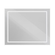 BELBAGNO Зеркало в алюминиевой раме со встроенным светильником и сенсорным выключателем и сенсорным выключателем по периметру рамы, SPC-KRAFT-1000-800-SENS-AL, 1000x800x32 мм SPC-KRAFT-1000-800-SENS-AL