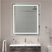 BELBAGNO Зеркало в алюминиевой раме со встроенным светильником и сенсорным выключателем по периметру рамы, SPC-KRAFT-700-800-SENS-AL, 700x800x32 мм SPC-KRAFT-700-800-SENS-AL
