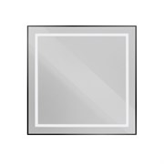 BELBAGNO Зеркало в алюминиевой раме со встроенным светильником и сенсорным выключателем по периметру рамы, SPC-KRAFT-800-800-SENS-NERO, 800x800x32 мм SPC-KRAFT-800-800-SENS-NERO